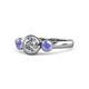 1 - Avrit Diamond and Tanzanite Three Stone Engagement Ring 
