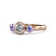 1 - Avrit Diamond and Tanzanite Three Stone Engagement Ring 