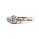 1 - Avrit Diamond and Aquamarine Three Stone Engagement Ring 