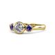 1 - Avrit Diamond and Iolite Three Stone Engagement Ring 