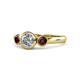 1 - Avrit Diamond and Red Garnet Three Stone Engagement Ring 