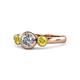 1 - Avrit Yellow and White Diamond Three Stone Engagement Ring 