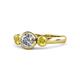 1 - Avrit Diamond and Yellow Sapphire Three Stone Engagement Ring 
