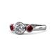 1 - Avrit Diamond and Ruby Three Stone Engagement Ring 