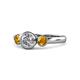 1 - Avrit Diamond and Citrine Three Stone Engagement Ring 