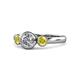 1 - Avrit Diamond and Yellow Sapphire Three Stone Engagement Ring 