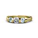 1 - Raea 1.13 ctw Natural Diamond (5.00 mm) With Aquamarine Three Stone Ring  