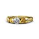 1 - Raea 1.13 ctw Natural Diamond (5.00 mm) With Citrine Three Stone Ring  