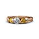 1 - Raea 1.13 ctw Natural Diamond (5.00 mm) With Citrine Three Stone Ring  