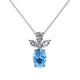 1 - Rayen Blue Topaz and Diamond Slider Pendant 