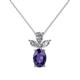 1 - Rayen Iolite and Diamond Slider Pendant 