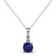 1 - Reyne Blue Sapphire and Diamond Two Stone Pendant 