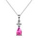 1 - Zaila Pear Shape Pink Sapphire and Round Natural Diamond Two Stone Pendant 