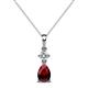 1 - Zaila Pear Shape Ruby and Round Natural Diamond Two Stone Pendant 