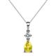 1 - Zaila Pear Shape Yellow Sapphire and Round Natural Diamond Two Stone Pendant 