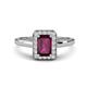 1 - Karah 0.93 ctw Rhodolite Garnet Emerald Shape (6x4 mm) Accented Side Natural Diamond Halo Engagement Ring 