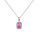 1 - Edlyn Pink Sapphire and Diamond Halo Pendant 