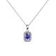 1 - Edlyn Tanzanite and Diamond Halo Pendant 