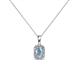 1 - Edlyn Aquamarine and Diamond Halo Pendant 