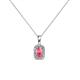1 - Edlyn Pink Tourmaline and Diamond Halo Pendant 