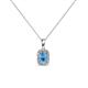 1 - Edlyn Blue Topaz and Diamond Halo Pendant 