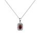 1 - Edlyn Red Garnet and Diamond Halo Pendant 