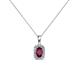 1 - Edlyn Rhodolite Garnet and Diamond Halo Pendant 