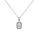 1 - Edlyn White Sapphire and Diamond Halo Pendant 