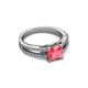 2 - Leilani Cushion Cut Pink Tourmaline and Diamond Solitaire Plus Engagement Ring 