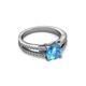 2 - Leilani Cushion Cut Blue Topaz and Diamond Solitaire Plus Engagement Ring 