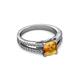 2 - Leilani Cushion Cut Citrine and Diamond Solitaire Plus Engagement Ring 