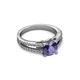 2 - Leilani Cushion Cut Iolite and Diamond Solitaire Plus Engagement Ring 