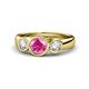 1 - Naava Pink Sapphire and Diamond Three Stone Engagement Ring 