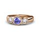 1 - Naava Tanzanite and Diamond Three Stone Engagement Ring 