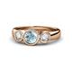 1 - Naava Aquamarine and Diamond Three Stone Engagement Ring 