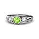 1 - Naava Peridot and Diamond Three Stone Engagement Ring 