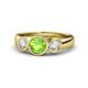 1 - Naava Peridot and Diamond Three Stone Engagement Ring 