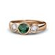 1 - Naava Emerald and Diamond Three Stone Engagement Ring 