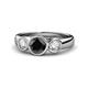 1 - Naava Black and White Diamond Three Stone Engagement Ring 