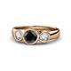 1 - Naava Black and White Diamond Three Stone Engagement Ring 