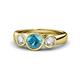 1 - Naava London Blue Topaz and Diamond Three Stone Engagement Ring 