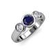 2 - Naava Blue Sapphire and Diamond Three Stone Engagement Ring 