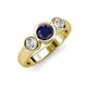 2 - Naava Blue Sapphire and Diamond Three Stone Engagement Ring 