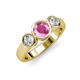 2 - Naava Pink Sapphire and Diamond Three Stone Engagement Ring 