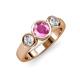 2 - Naava Pink Sapphire and Diamond Three Stone Engagement Ring 