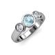 2 - Naava Aquamarine and Diamond Three Stone Engagement Ring 