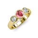 2 - Naava Pink Tourmaline and Diamond Three Stone Engagement Ring 