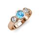 2 - Naava Blue Topaz and Diamond Three Stone Engagement Ring 