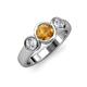 2 - Naava Citrine and Diamond Three Stone Engagement Ring 