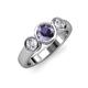 2 - Naava Iolite and Diamond Three Stone Engagement Ring 